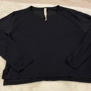 Lululemon Athletica Black Perforated Long Sleeve